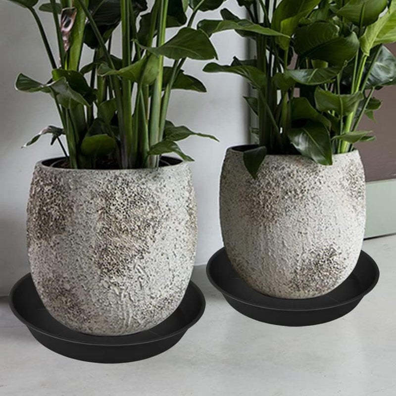 Bleuhome 3 Pack of 25 26 inch Plant Saucer (22.7 Inch Base), 4.2" Depth, Large Deep Heavy Duty Plastic Flower Planter Water Trays for Indoors Outdoor, Plant Potted Bowl, Plant Drip Trays (26", Black) - Image 3